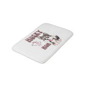 ハスキー犬ママかわいい子犬かわいいおもしろいデザイン バスマット (アングル)