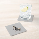 ハスキー犬遊空手、空手チャンピオンハスキー犬 スクエアペーパーコースター (インサイチュ)