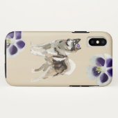 ハスキー犬 アート Apple iPhone X, タフ Case-Mate iPhoneケース (裏面(横))