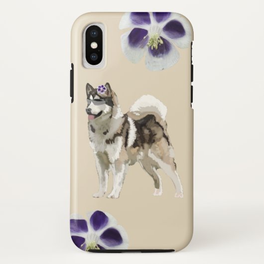 ハスキー犬 アート Apple iPhone X, タフ Case-Mate iPhoneケース (裏面)
