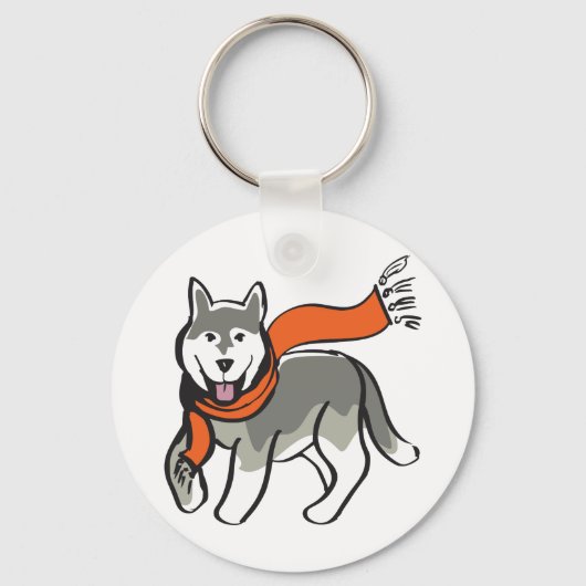 ハスキー犬 キーホルダー (正面)
