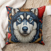 ハスキー犬 クッション (ブランケット)
