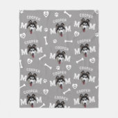 ハスキー犬、グレーの名前パーソナライズされたの繰り返し フリースブランケット (正面)