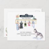 ハスキー犬 |ムドロームの引越しのお知らせポストカード 案内ポストカード (正面/裏面)