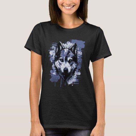 ハスキー犬 Tシャツ (正面)