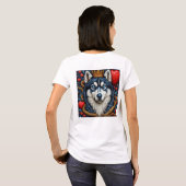 ハスキー犬 Tシャツ (裏面フル)