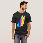 ハスキー猫の体 Tシャツ (正面フル)
