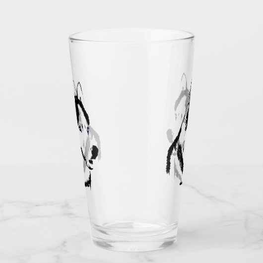 ハスキー眼鏡シベリアのハスキーのパップグラスをパーソナライズ タンブラーグラス (右)