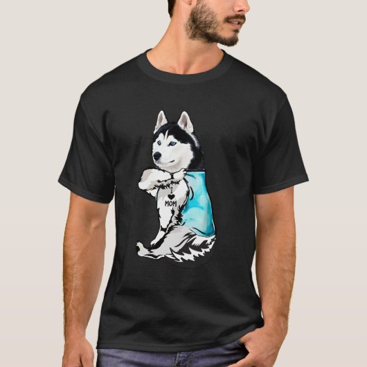 ハスキー私はママのタトゥーを愛する Tシャツ (正面)