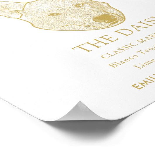 ハスキー結婚シビル犬の看板ドリンク ポスター (角)