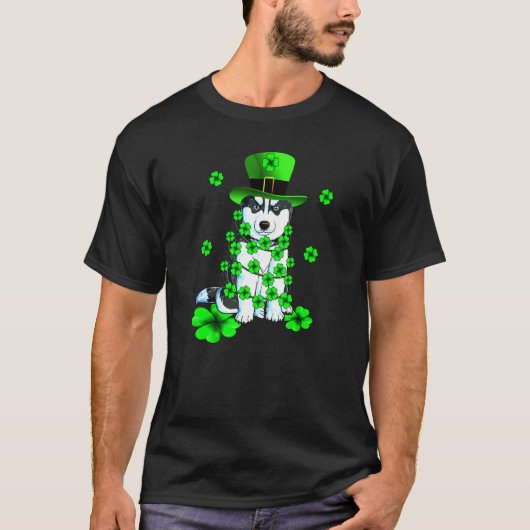 ハスキー聖パトリックの日 Tシャツ (正面)