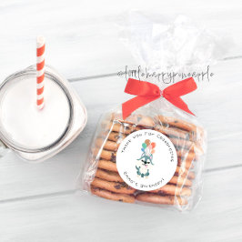 ハスキー誕生日パーティーありがとう ラウンドシール