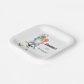 ハスキー誕生日パーティー ペーパープレート (傾斜あり)