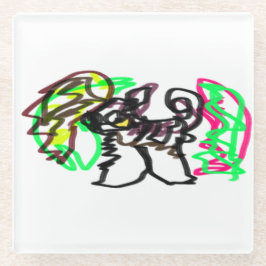 ハスキー遊秋 ガラスコースター