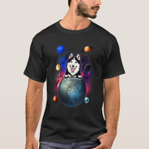 ハスキー銀河系スペースドッグ Tシャツ