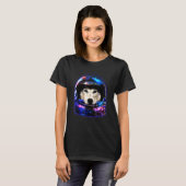 ハスキー銀河系宇宙飛行士ヘルメット Tシャツ (正面フル)