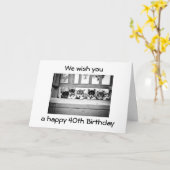 ハスキー集団は、4番目の誕生日 カード (黄色い花)