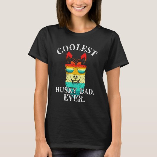 ハスキー70s 80s 90s犬 tシャツ (正面)