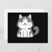 ハスキー | かわいいシベリアンハスキー犬 日本のアニメ シーズンポストカード (正面/裏面)