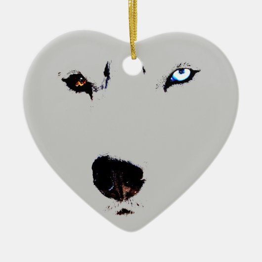 ハスキー オーナメント 名入れ ハスキーの目 ギフト (正面)