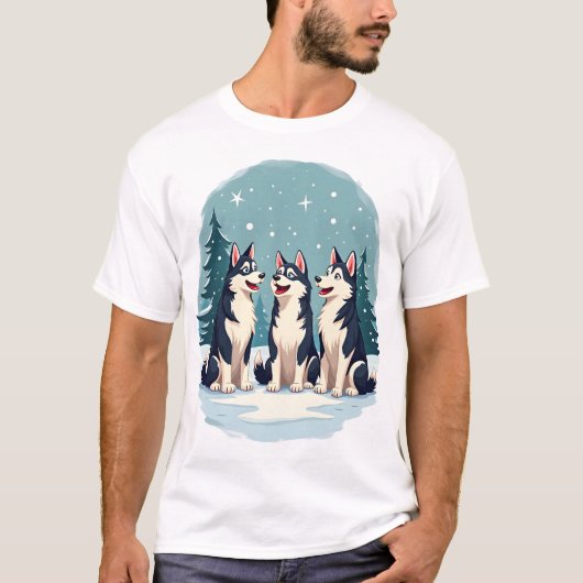 ハスキー・クリスマス・クワイア Tシャツ (正面)