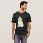 ハスキー ゴースト ドッグ ハロウィン Tシャツ (正面フル)