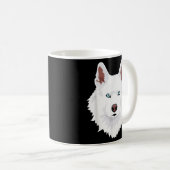 ハスキー – シベリアのハスキー – 白雪犬 コーヒーマグカップ (正面右)