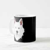 ハスキー – シベリアのハスキー – 白雪犬 コーヒーマグカップ (正面左)
