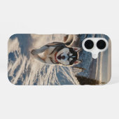 ハスキー スノー ラン iPhone 16ケース (裏面横)