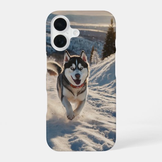 ハスキー スノー ラン iPhone 16ケース (裏面)