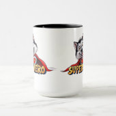 ハスキー・スーパーヒーロー:犬すごいに会え!」 マグカップ (中央)