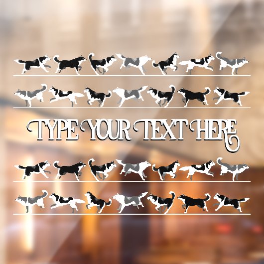 ハスキー デカール ハスキー マラミュート スレッド ドッグ ウィンドウ クリング ウィンドウサイン (シート2)