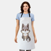 ハスキー・ドッグ・ウルフハウンド エプロン (着用した状態)