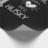 ハスキー |ハスキー犬を愛する女の子 ラッピングペーパー (角)