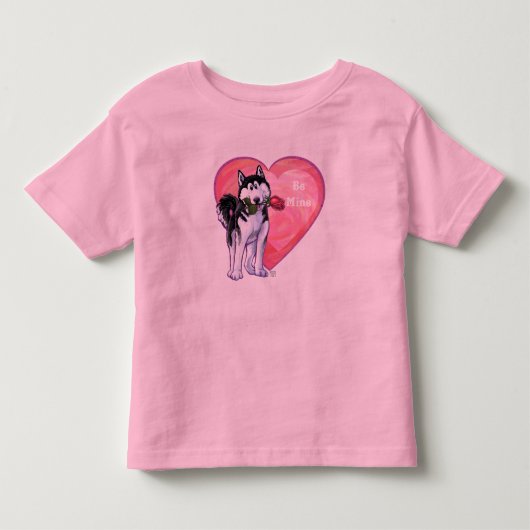 ハスキー バレンタインデー トドラーTシャツ (正面)