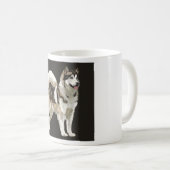 ハスキー・マグ、ダーム背景の犬のイラスト コーヒーマグカップ (正面右)