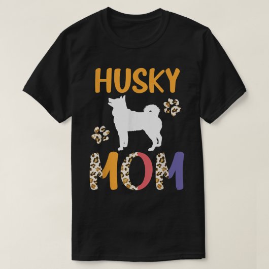 ハスキー ママ レパード Tシャツ (デザイン正面)