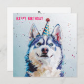 ハスキー/マラムート誕生日カード (正面/裏面)