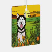 ハスキー メタルオーナメント (正面右)