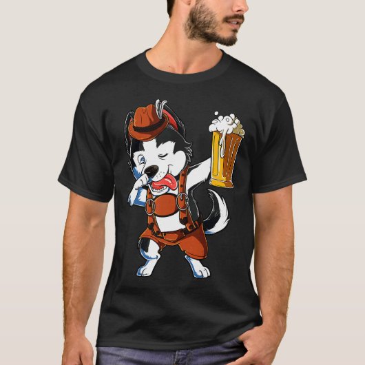 ハスキー・レダーホーセン・メンズ Tシャツ (正面)