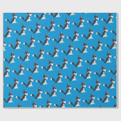 ハスキー-包装紙(青い) ラッピングペーパー (フラット)