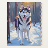 ハスキー | 犬 冬 水彩 ペット絵画 プランナー手帳 (裏面)