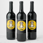 ハスキー |瞑想ヨガベーグルラブラドールハスキー ワインラベル (ボトル)