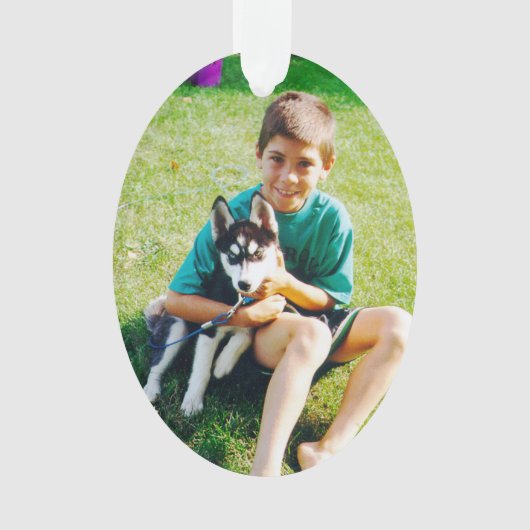 ハスキ不気味ーの子犬 オーナメント (正面)