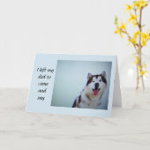 **ハスキ離れーのそりは、こう言いました****ハッピーバースデー** カード (黄色い花)