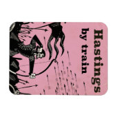 ハスティングズバイトレインヴィンテージ旅行ポスター マグネット (横)