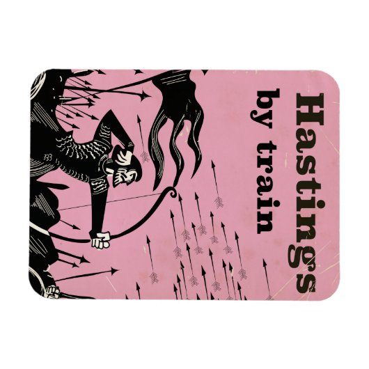 ハスティングズバイトレインヴィンテージ旅行ポスター マグネット (横)