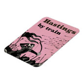 ハスティングズバイトレインヴィンテージ旅行ポスター マグネット (左側)