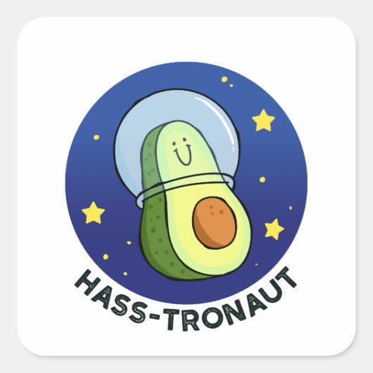 ハストラヌアボカド宇宙パンステッカー スクエアシール (正面)