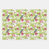 ハスハスは、ハクセイの緑の模様を植える ラッピングペーパーシート (正面3)